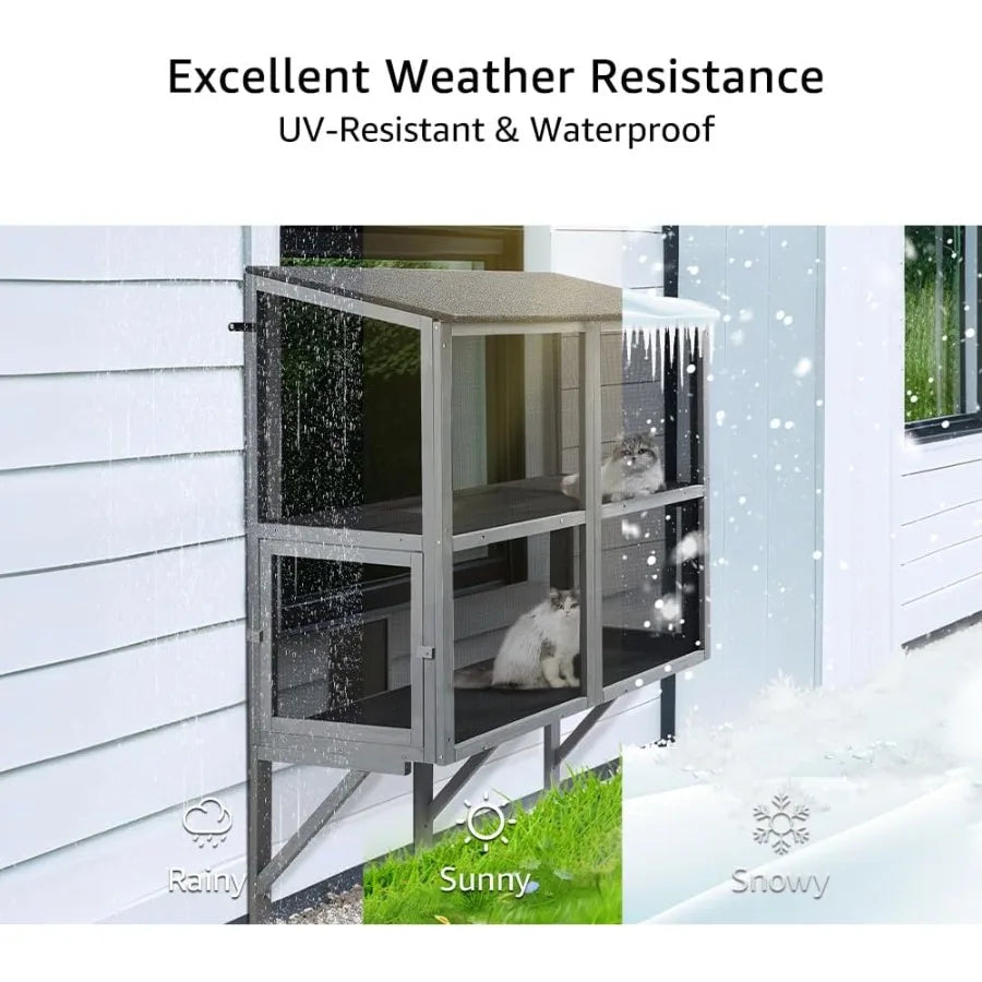 Closure Cat Catio Window House With Bug Proof Mesh Enclosure