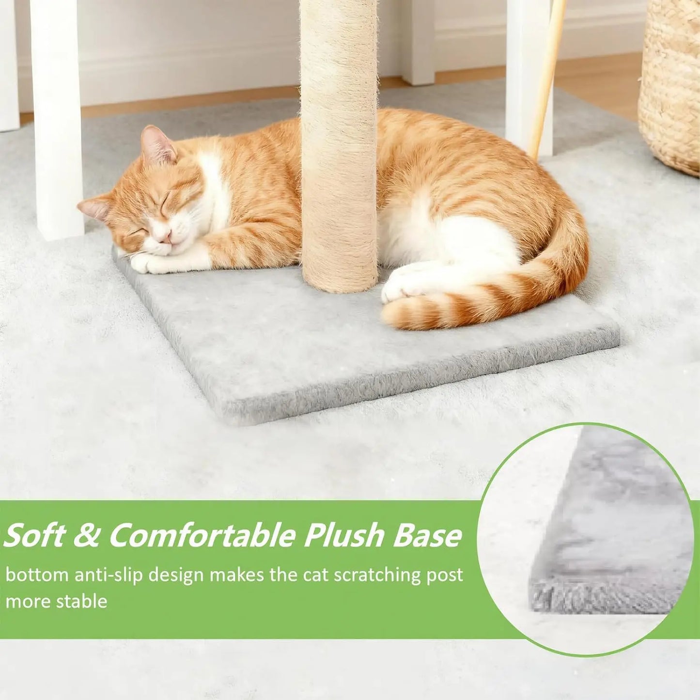 Cat Scratching Post With Sisal And Plush Pad Indoor Cats