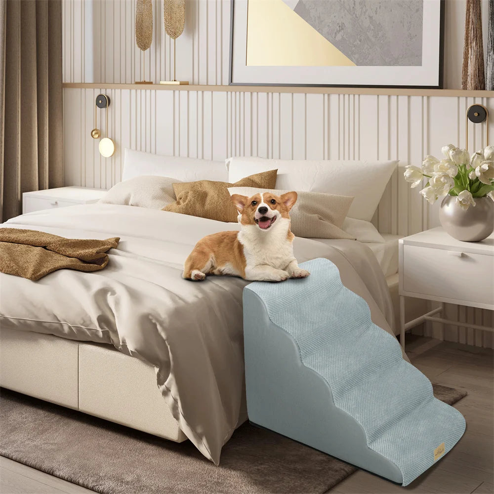 Dog Door 5 Step Pet Ramp Stairs for High Beds and Sofa