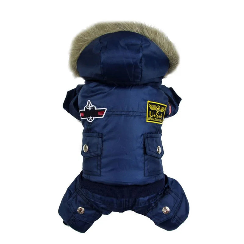 NONECN Winter Warm Waterproof Hooded Padded Dog Coat