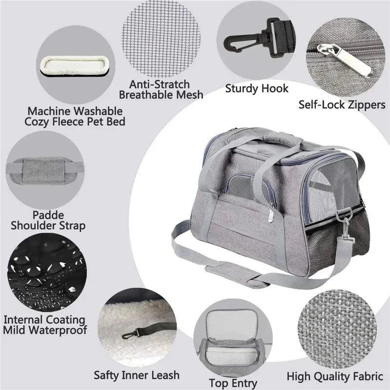Dog Carrier Backpack With Thick Cotton Cushion Breathable Mesh