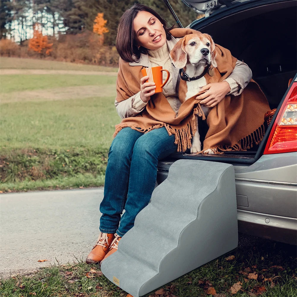 Dog Door 5 Step Pet Ramp Stairs for High Beds and Sofa
