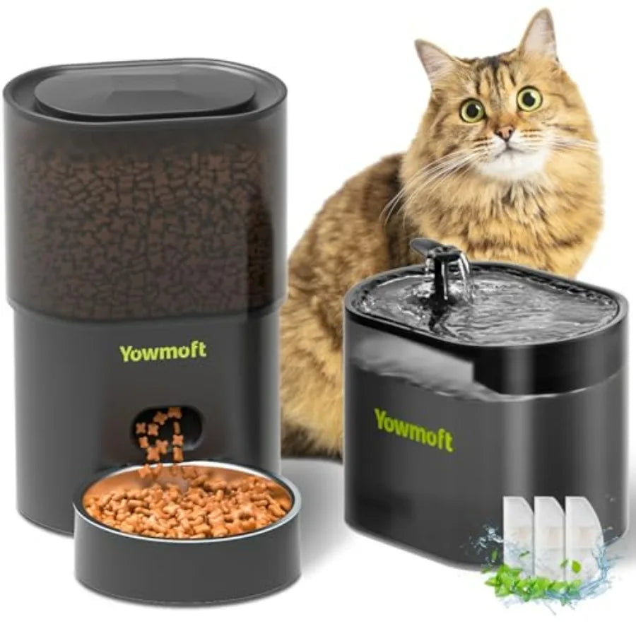 Hign-concerned Automatic Cat Feeder And Fountain Timed Dispenser