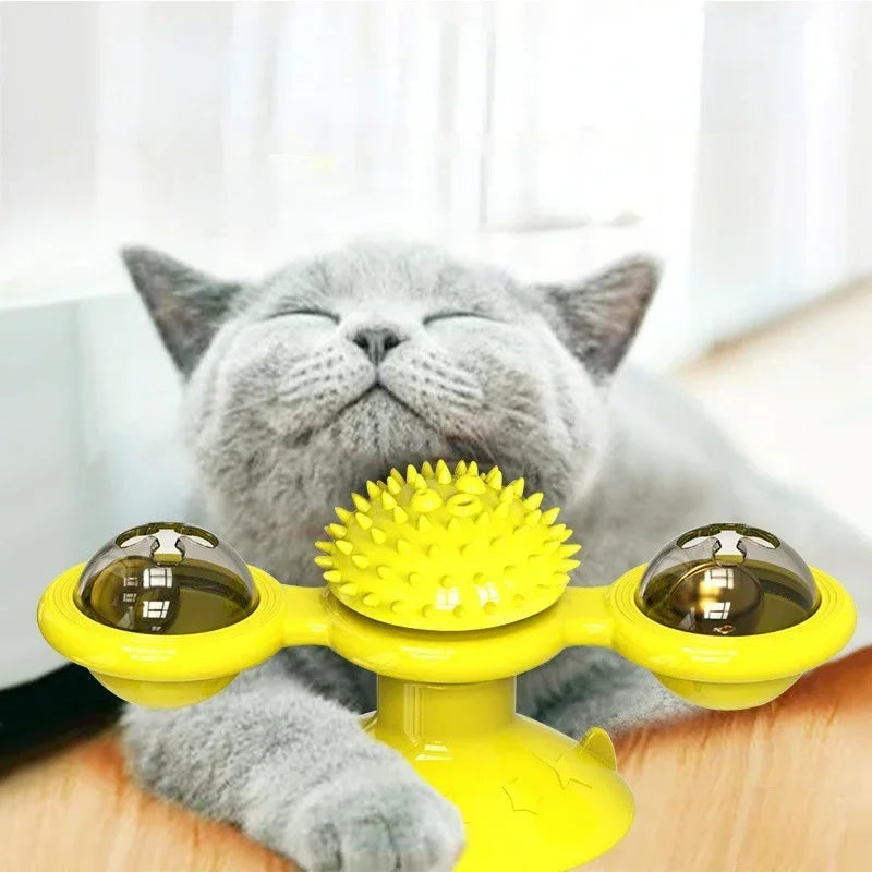 Windmill Cat Toy Interactive Puzzle Turntable for Cats and Kittens