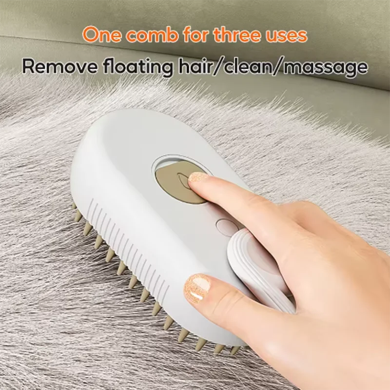 Pet Spray Massage Brush One Button Steam For Cats Dogs