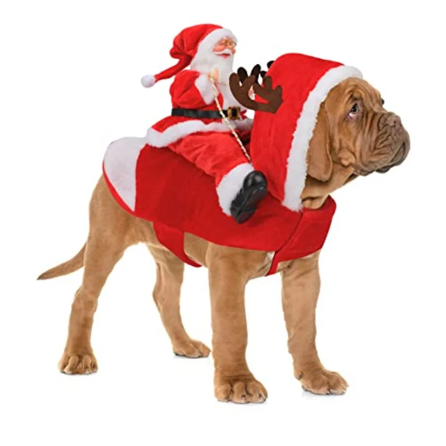 Santa Dog Costume Christmas Pet Outfit for Small Dogs Cats