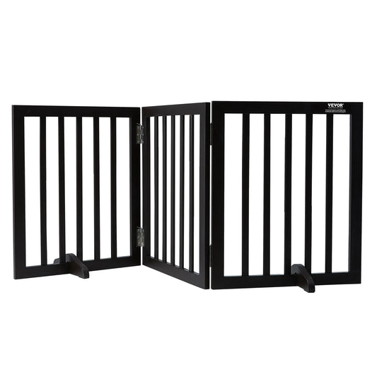 SucceBuy Free Standing Dog Gate 3 Panels Foldable Expandable
