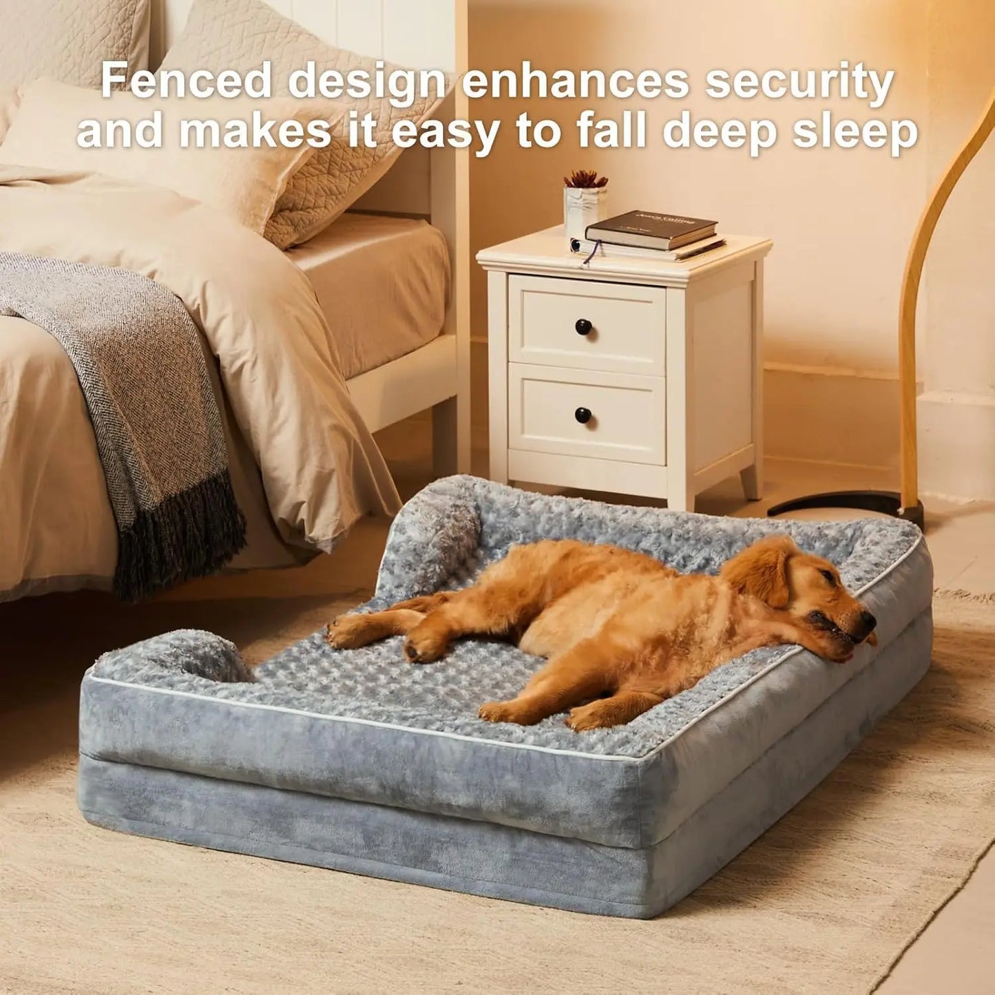 Orthopedic Dog Sofa Bed With Waterproof Lining And Skid Bottom