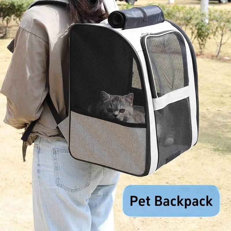Lightweight Cat Backpack Carrier With Breathable Mesh