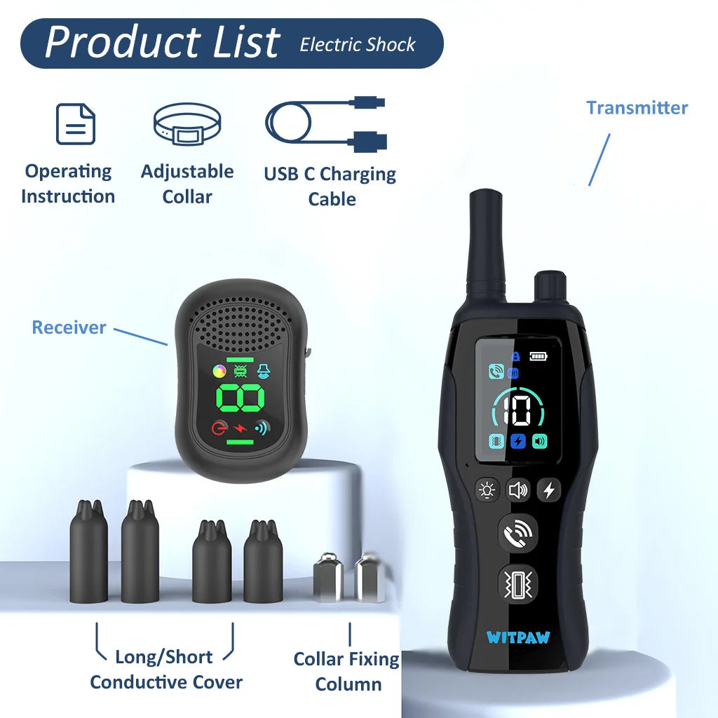 Dog Training Collar With Remote IPX7 Waterproof 4 Training Modes