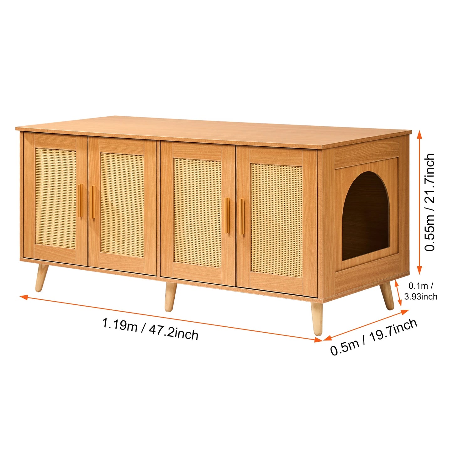 SucceBuy Cat Litter Box Enclosure For Two Cats Hidden Cabinet