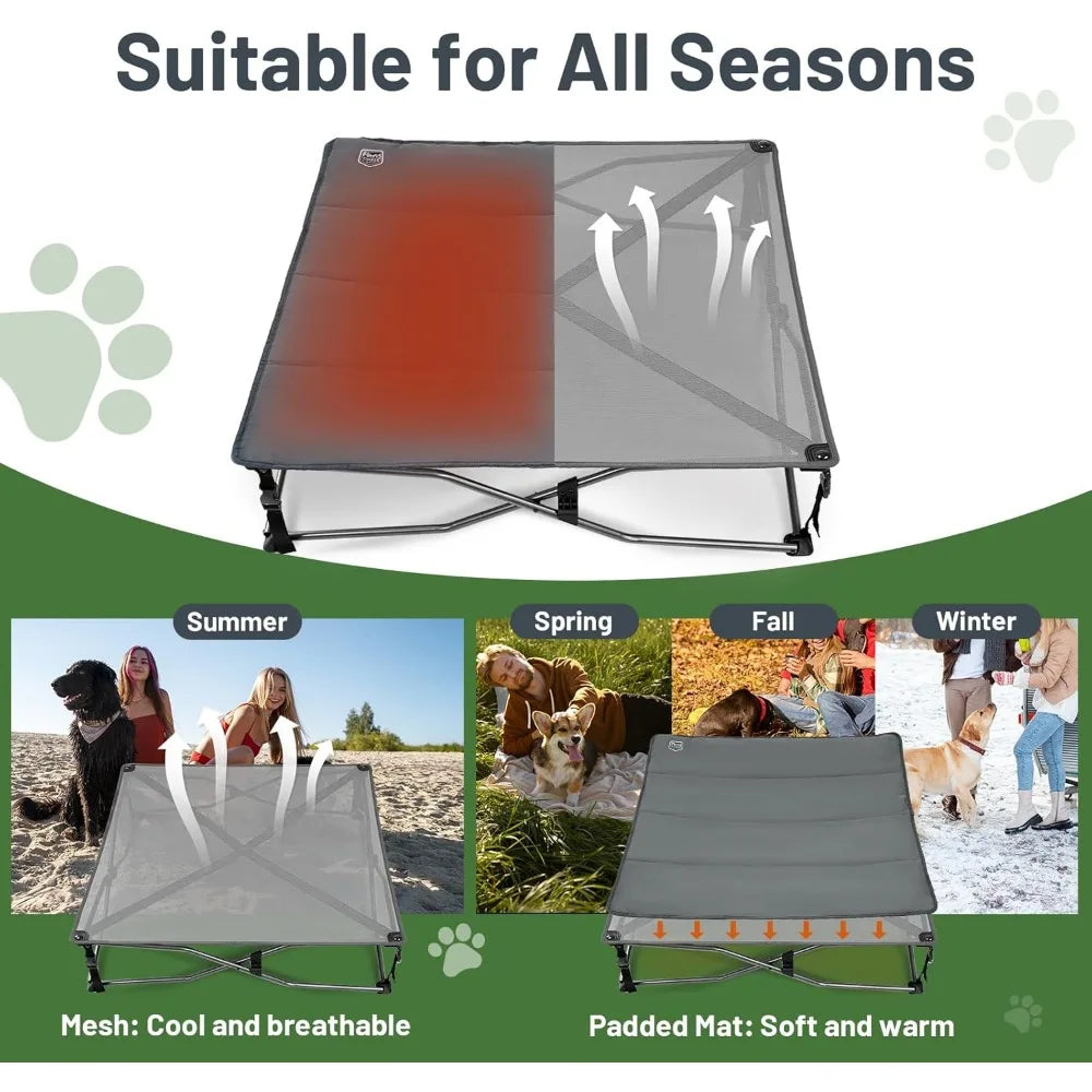 Elevated Dog Bed 3 In One Portable Foldable With Pad