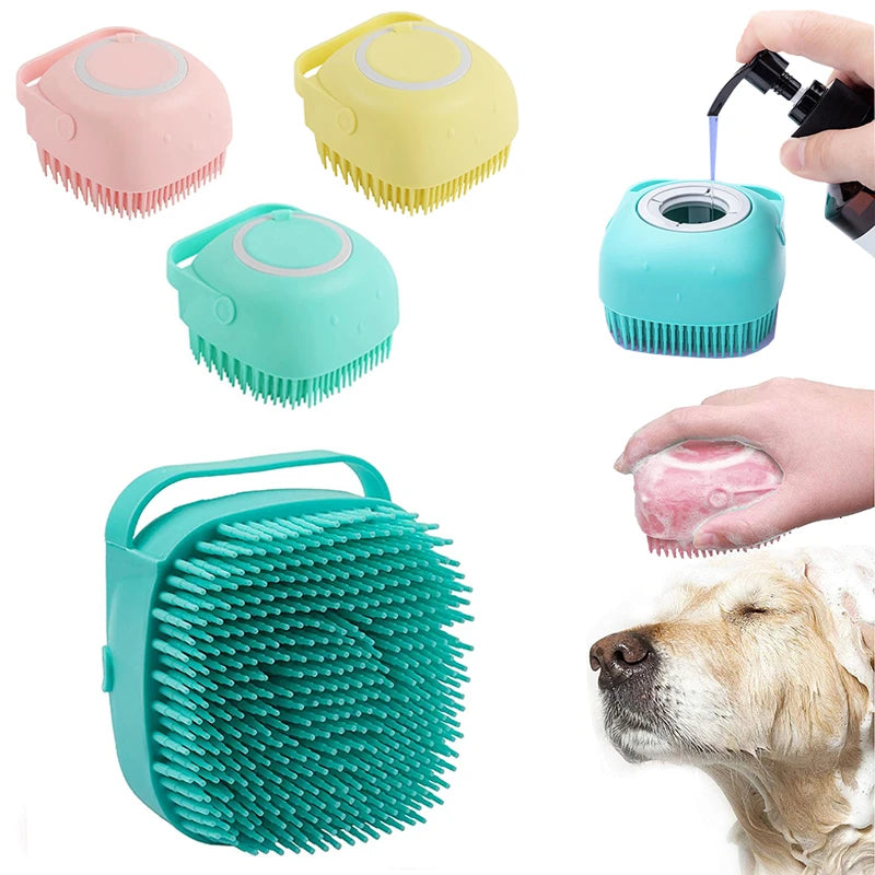Silicone Dog Bath Massage Gloves For Pet Grooming And Shampooing