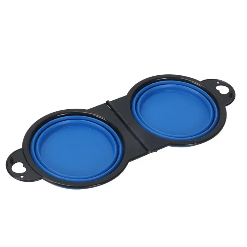 ZHUOJI 2-in-1 Foldable Dual Feeding Bowl for Dogs and Cats