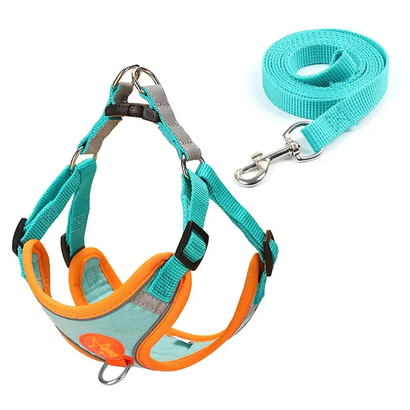 Small Medium Dogs Harness Vest Walking Traction Rope Reflective Straps, Soft Mesh Harness Breathable Pet Supplies by Furtastic Pet Essentials