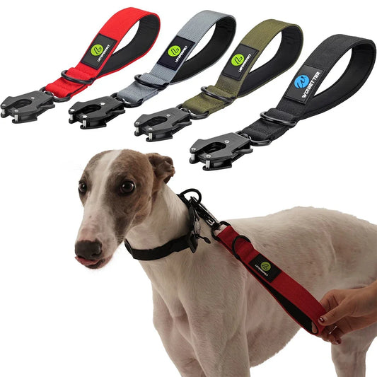 Nylon Short Dog Leash With Padded Handle Reflective Traffic Lead