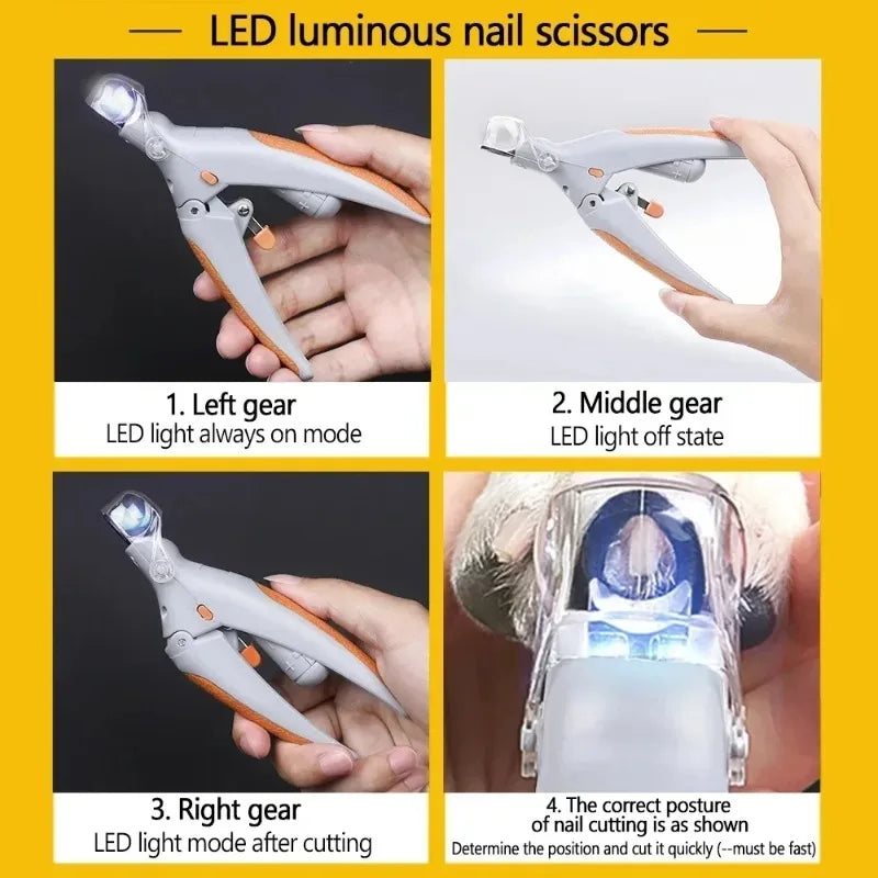 LED Light Pet Nail Clipper With Amplification For Pets