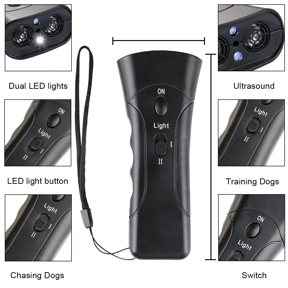 High-concerned Ultrasonic Dog Bark Deterrent Trainer With LED Light