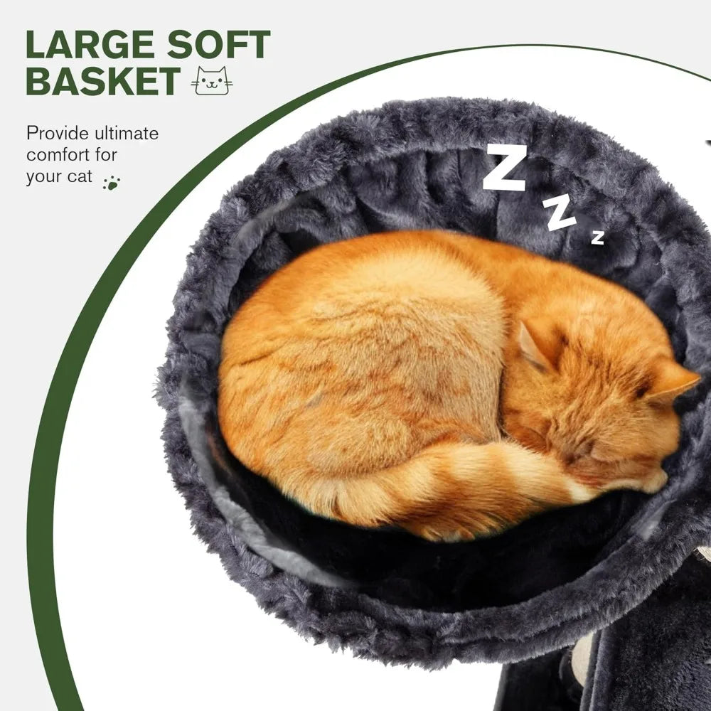 DAFIFY Cat Tree Tower With Sisal Posts And Plush Perches