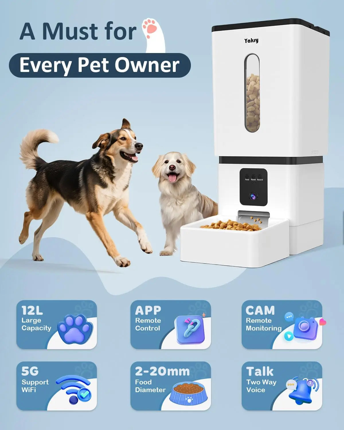 Smart Automatic Dog Feeder With Camera And WiFi Control