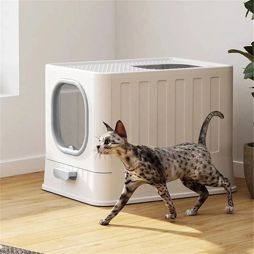 Cat Litter Box Hooded Tray With Front And Top Access