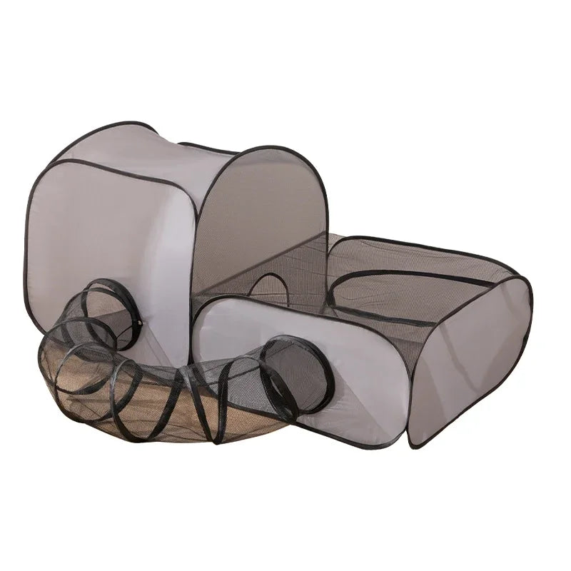 Foldable Pet Nest With Play Tunnel For Cats And Dogs