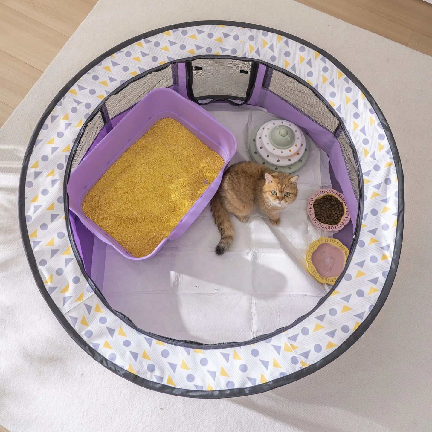 Foldable Mesh Ventilated Circular Cat Nest for Cats and Dogs