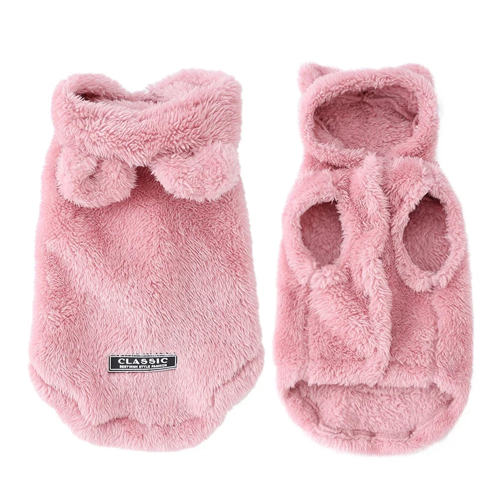 Soft Fleece Pet Hoodie Coat For Small Medium Dogs Cats
