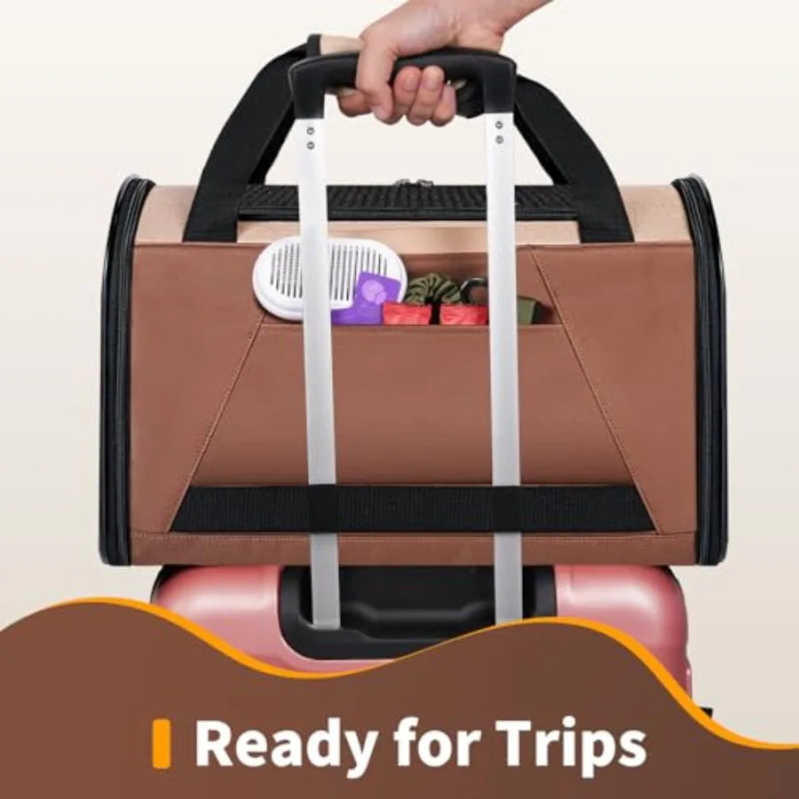 Breathable Collapsible Pet Carrier Backpack for Cats and Small Dogs