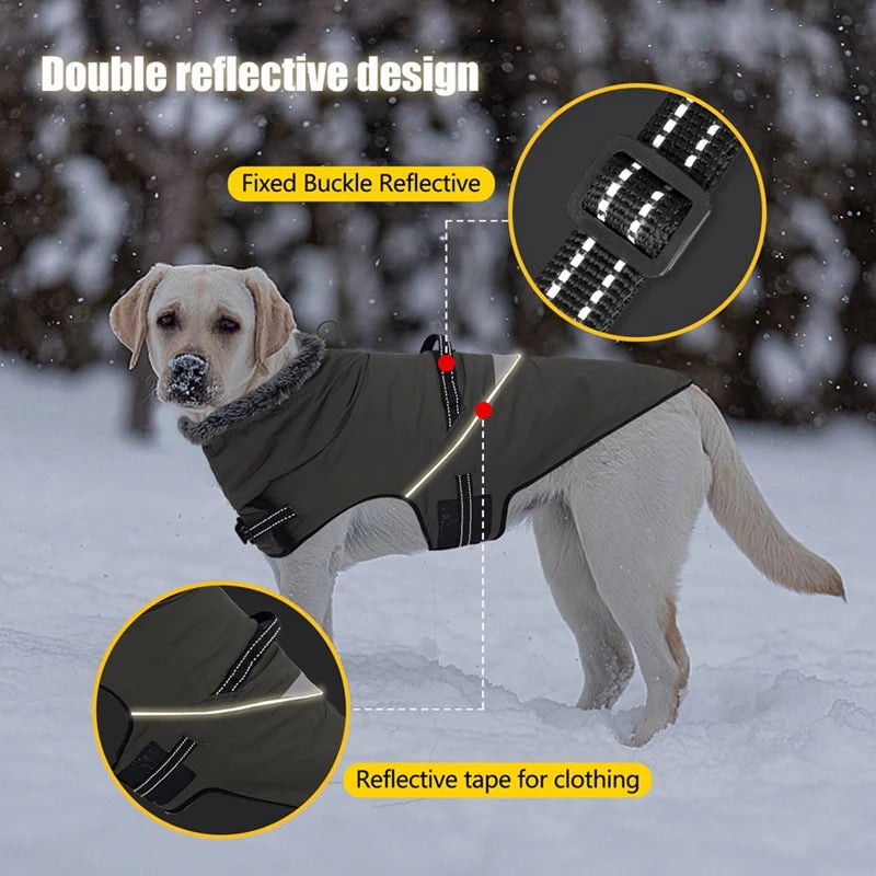 NONECN Winter Dog Jacket With Harness Waterproof Coat