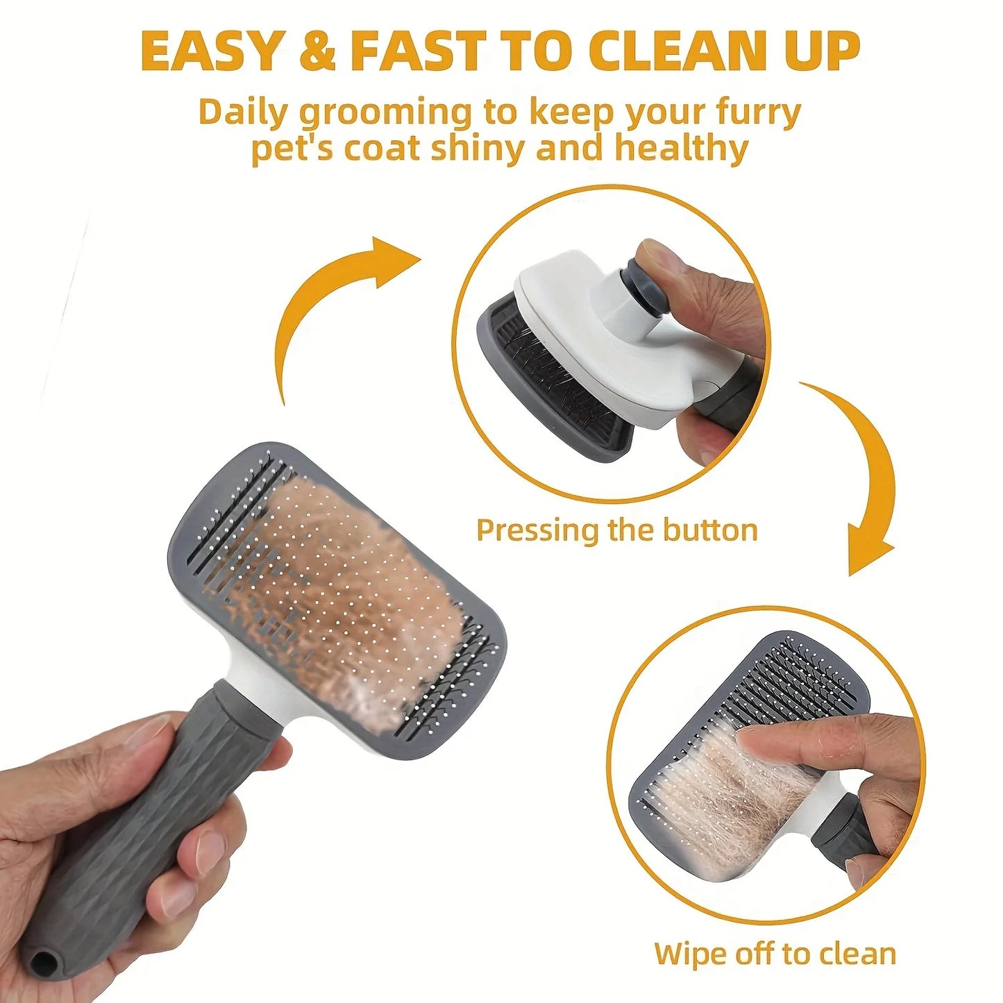 Dog Grooming Kit 8 Piece Self Cleaning Set With Clippers