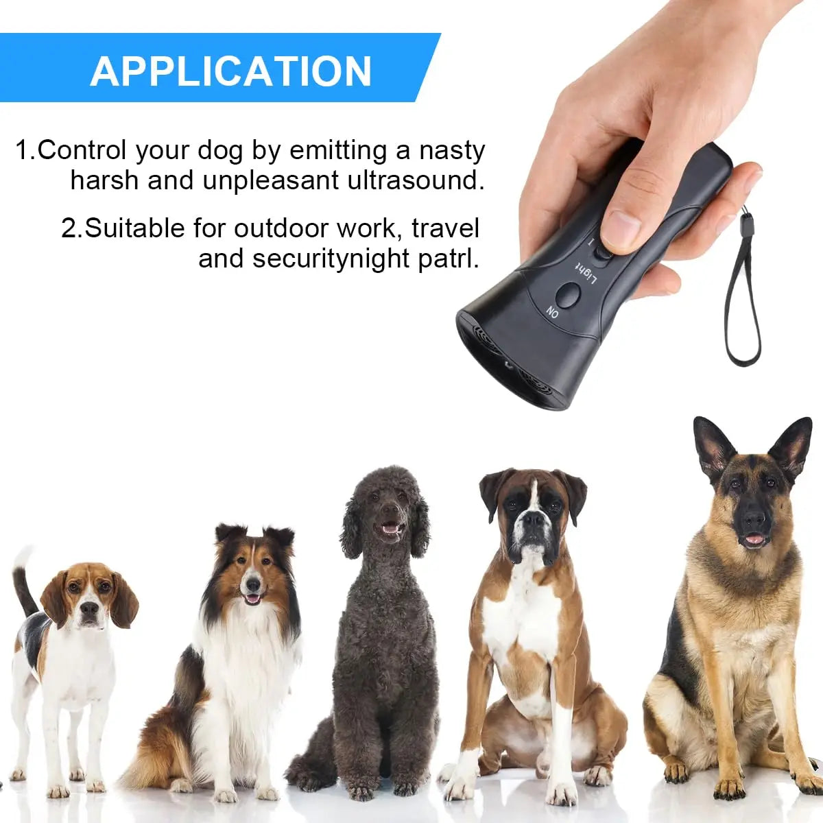 High-concerned Ultrasonic Dog Bark Deterrent Trainer With LED Light