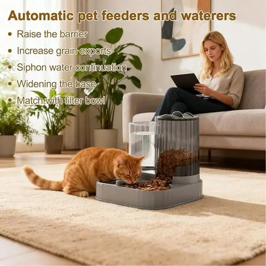 2-In-1 Automatic Dog Bowl And Cat Feeder With Waterer