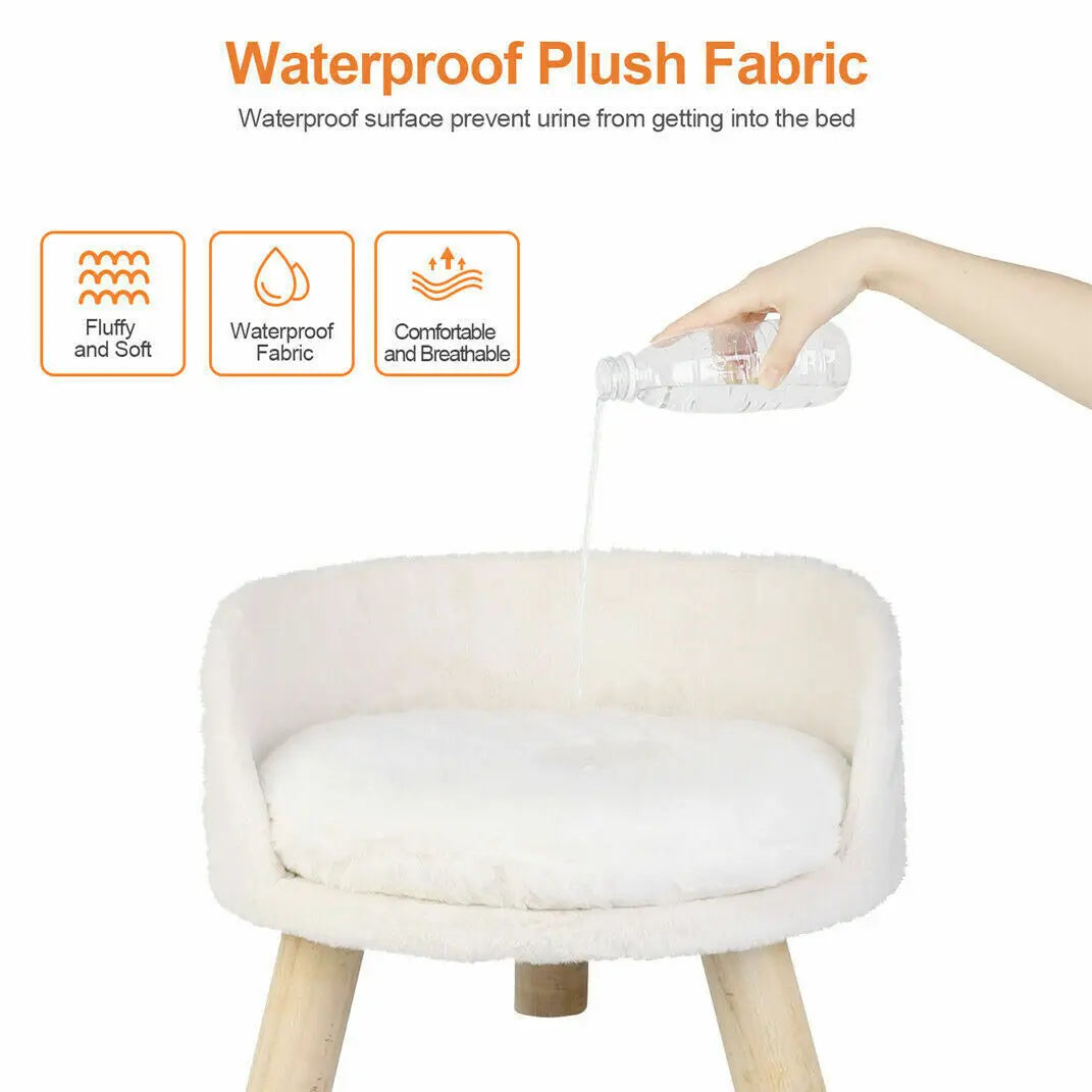 NONECN Luxury Soft Cat Bed Plush Nest with Cushion Pad