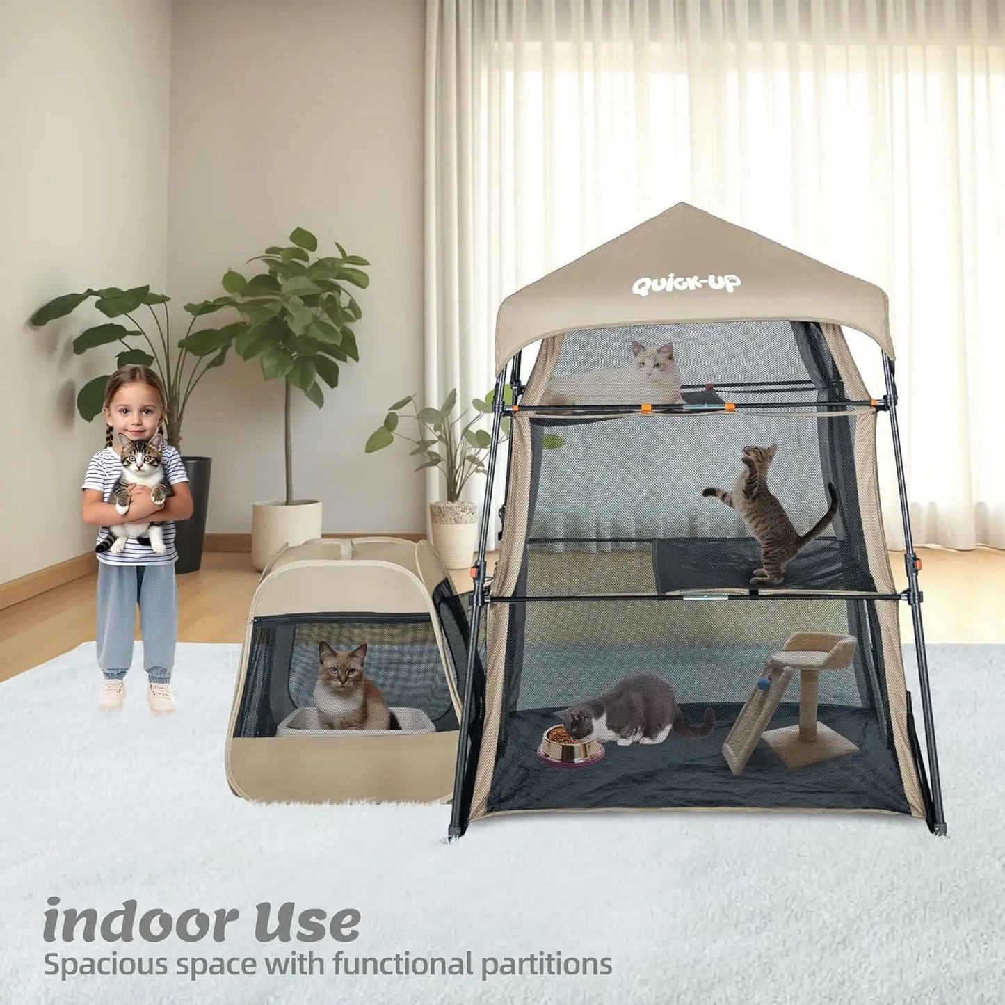 Cat Enclosure Kitten Tower Tent Indoor Outdoor Three Tier Catio