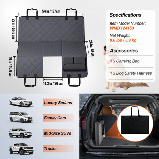 SucceBuy Back Seat Extender Dog Hammock Waterproof Car Seat Cover