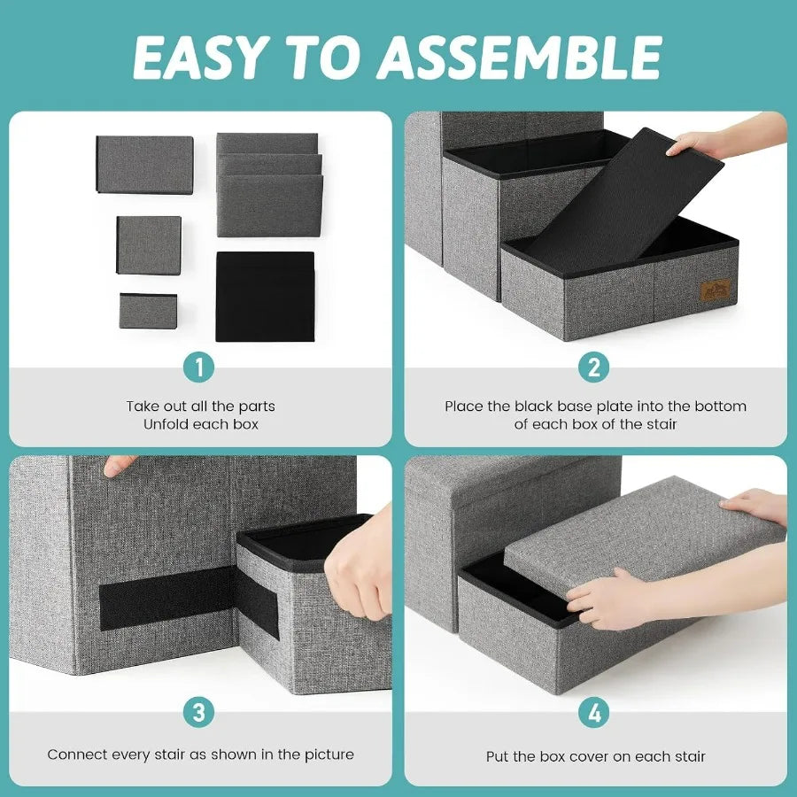 Dog Door Storage 3Step Durable Dog Stairs For All Dogs