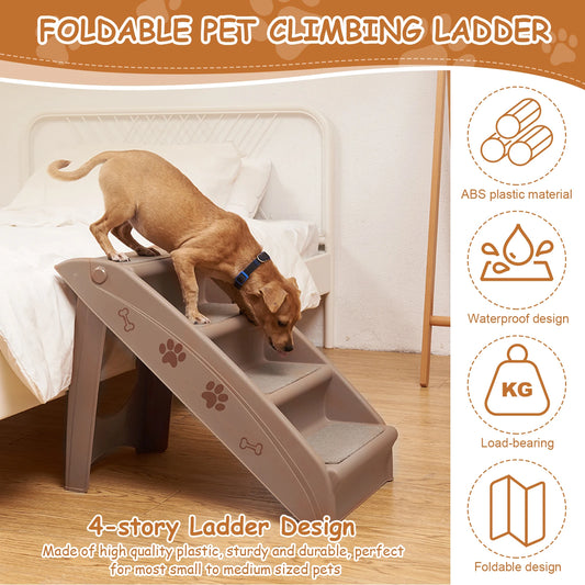 APWIKOGER 4Step Pet Stairs Foldable Non Slip Indoor Dog Steps