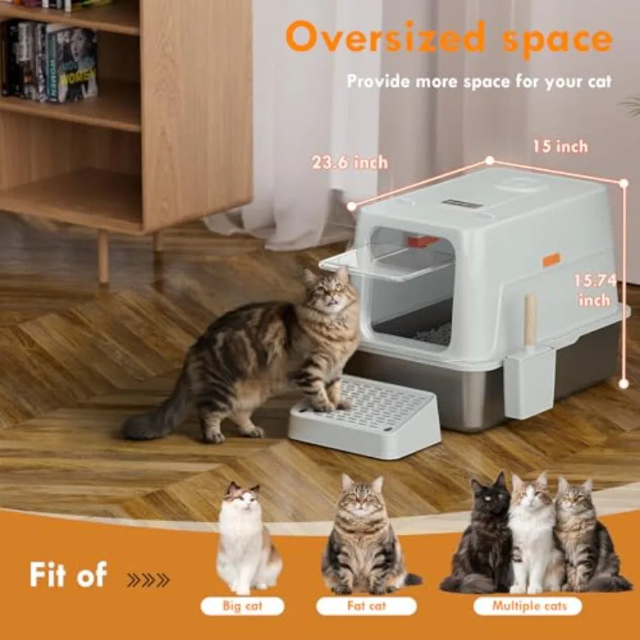 Cat Litter Box With Infrared Sensor For Multiple Cats