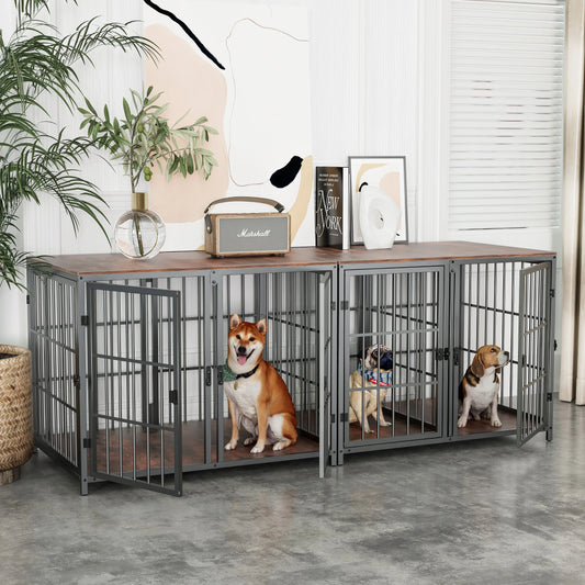 BINGOPAW Heavy Duty Dog Crate End Table With Four Doors