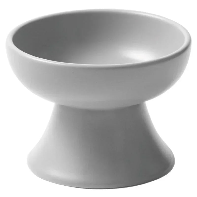 High Concerned Elevated Ceramic Cat Bowl For Flat Faced Cats