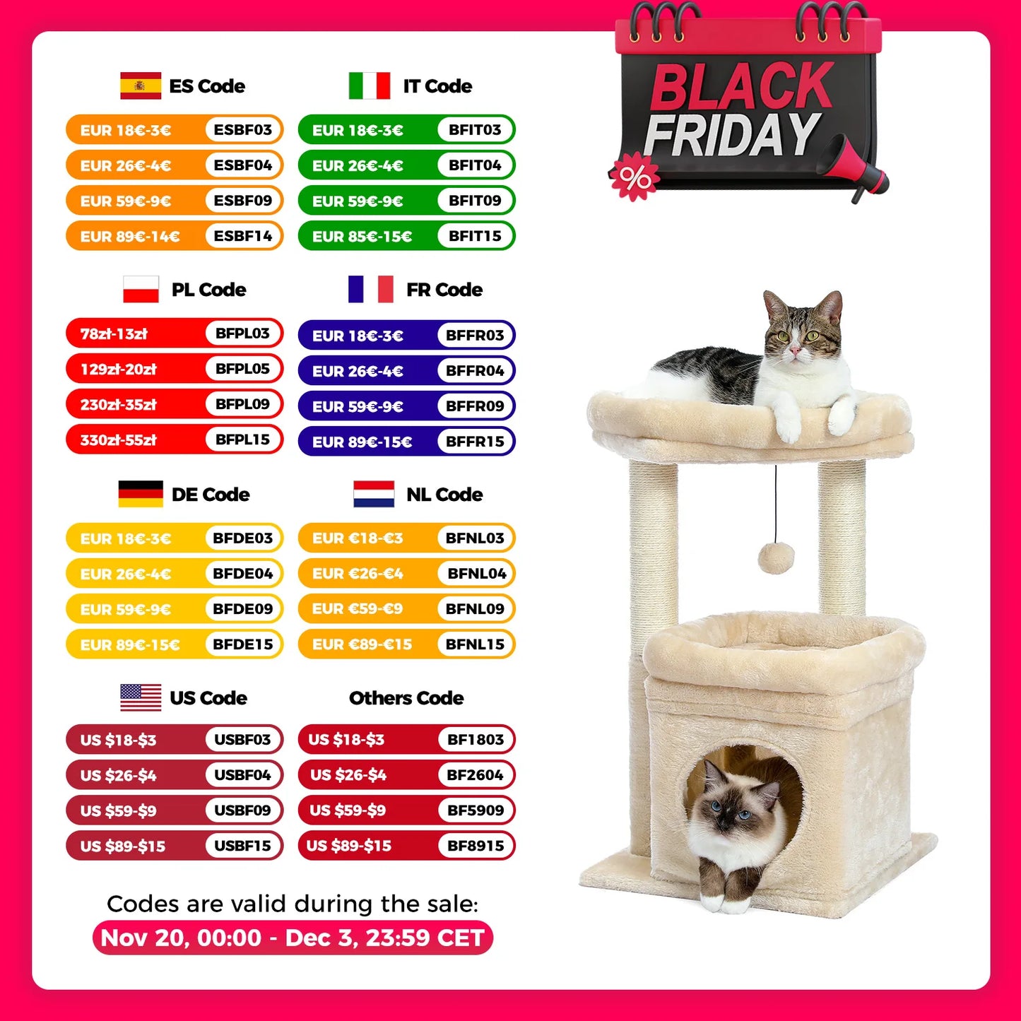 PEQULTICN Cat Tree Tower With Cozy Condo Plush Posts Sisal