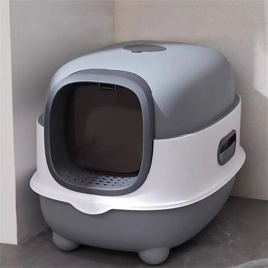 Feature Hooded Cat Litter Box Front Entry Enclosed Toilet With Scoop