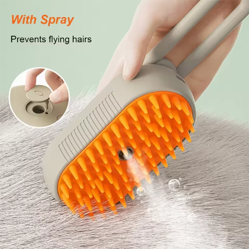 Pet Spray Massage Brush One Button Steam For Cats Dogs