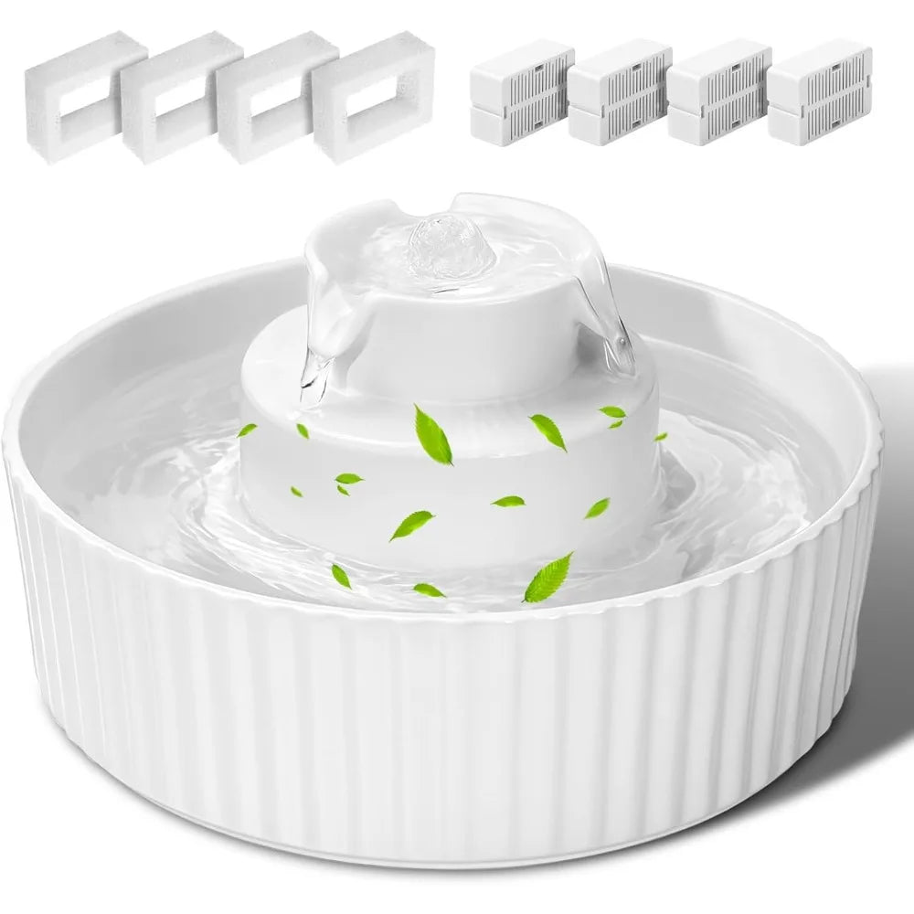 Ceramic Cat Water Fountain Pet Drinking Dispenser With Filter