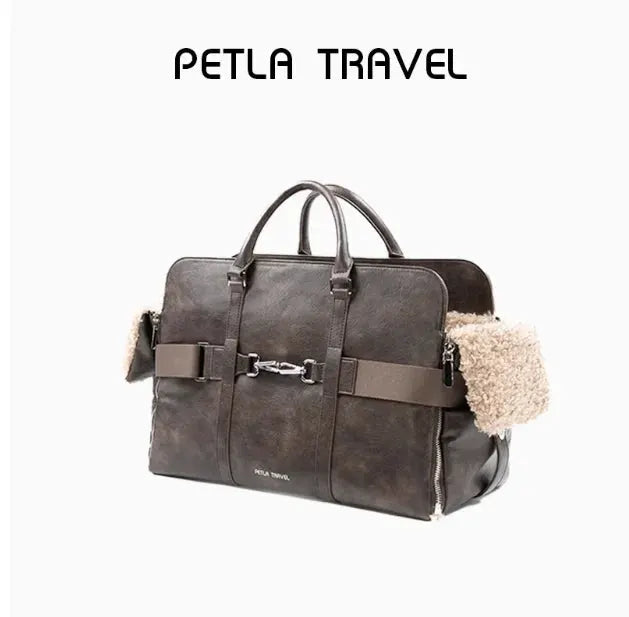 Leather Dog Carrier Bag For Travel Large Capacity Padded Hammock by Furtastic Pet Essentials