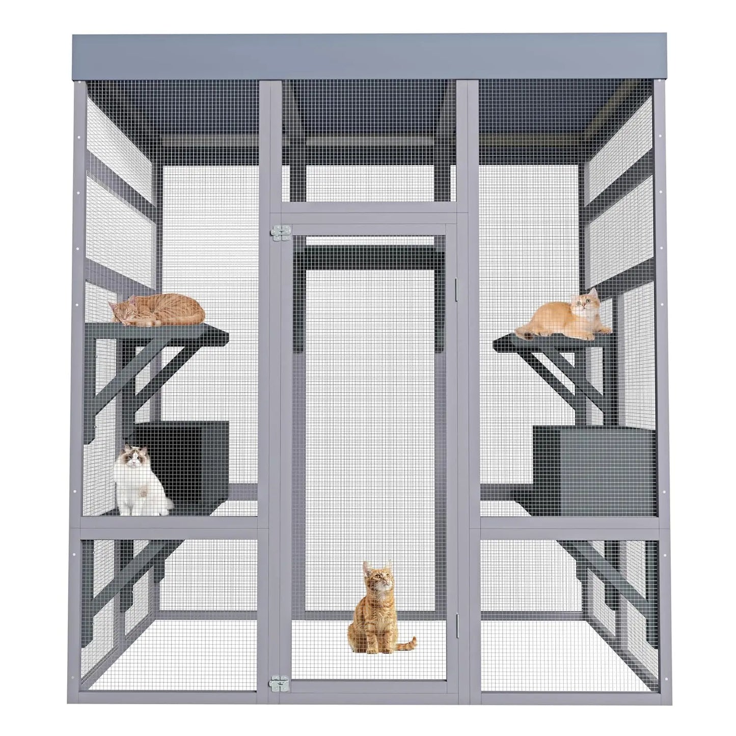 Large Outdoor Cat Enclosure With Window Access And Walk-In Design