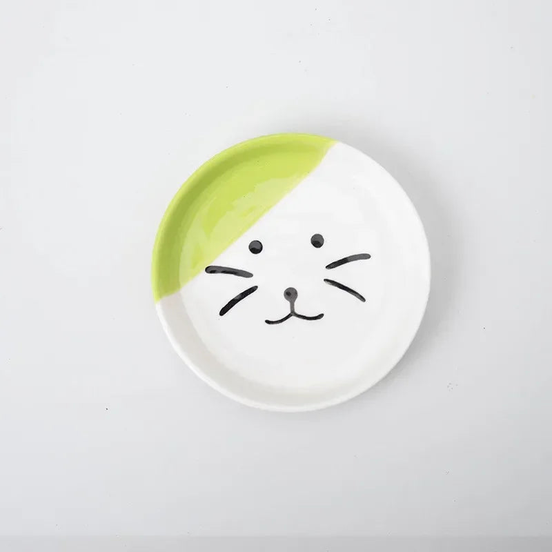 Hign-concerned Cat Bowl Ceramic High Foot Neck Guard Food Bowl