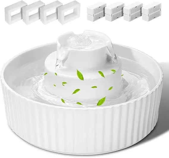 Ceramic Cat Water Fountain Pet Drinking Dispenser With Filter