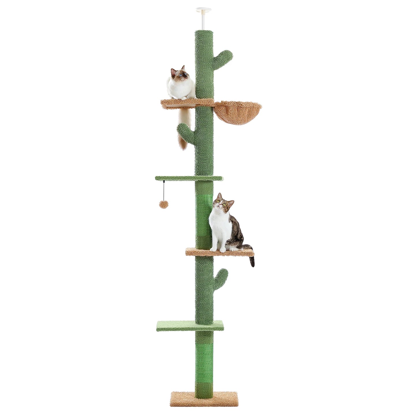 PEQULTICN Adjustable Height Cat Tree With Scratching Posts